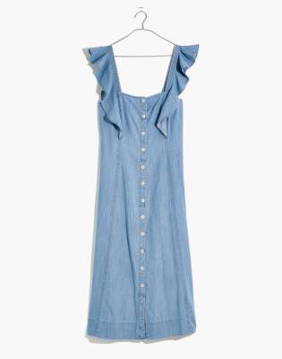 petite denim maxi dress