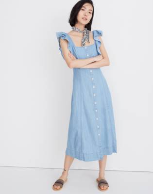 lightweight denim maxi dress