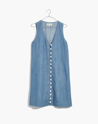 madewell button front denim dress