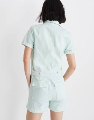 denim coverall romper