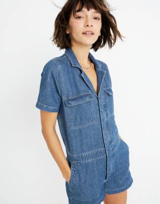 madewell denim coverall jumpsuit