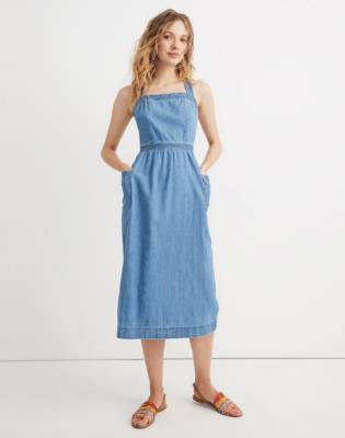 madewell apron midi dress