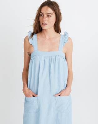 madewell ruffle strap dress