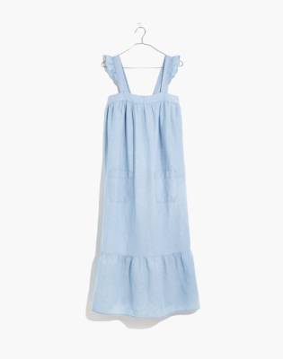 denim tiered maxi dress