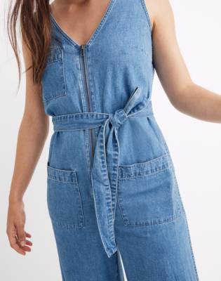 madewell denim a line zip dress