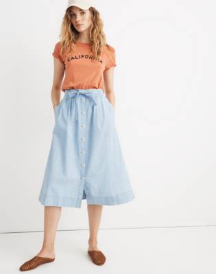 button tie skirt
