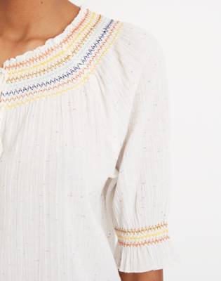 rainbow smocked top