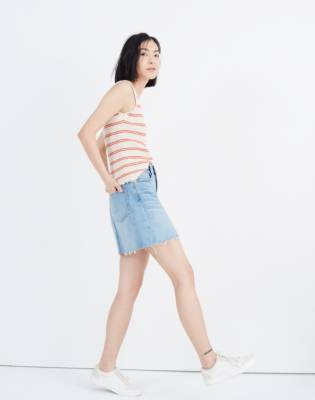 madewell striped jean skirt