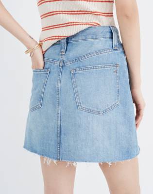 a line denim mini skirt