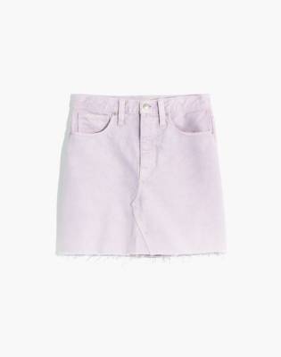lilac denim skirt and jacket