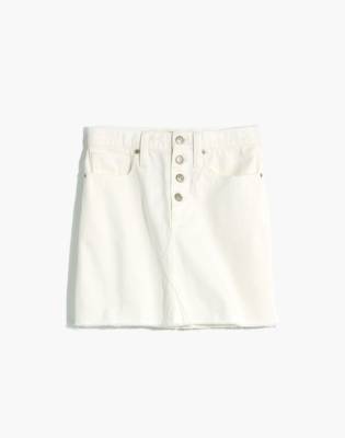 madewell white denim skirt