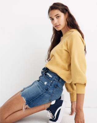 madewell rigid denim skirt