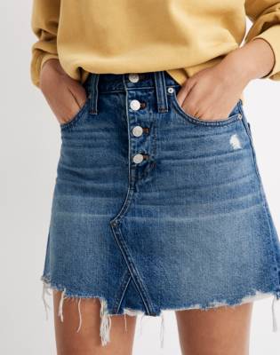 madewell rigid denim skirt