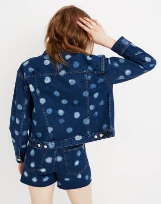 polka dot denim jacket