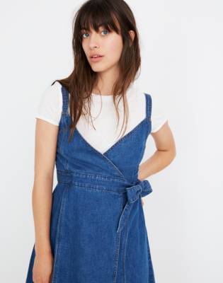 madewell denim wrap dress