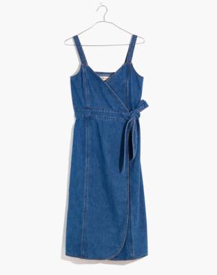 madewell denim wrap dress