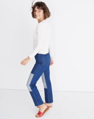 madewell two tone jeans