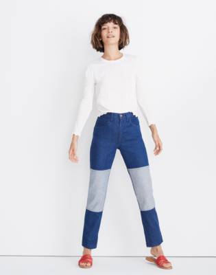 madewell two tone jeans