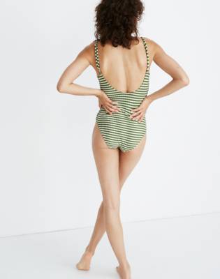 solid striped swim