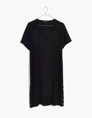 black side button dress
