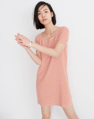 madewell striped shirt dress