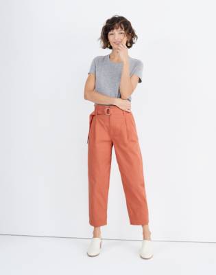 tapered paperbag pants