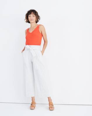 madewell tie waist tapered pants