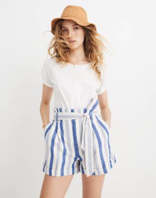 paperbag striped shorts