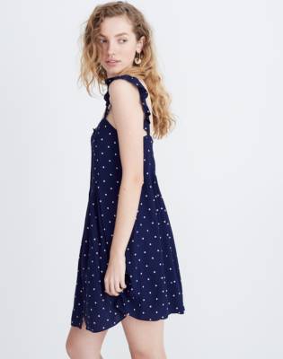 madewell ruffle strap dress