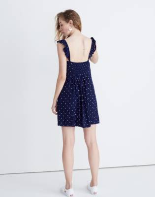 madewell ruffle strap dress