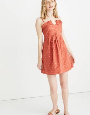 madewell denim pintuck cami dress