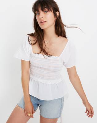 madewell smocked top