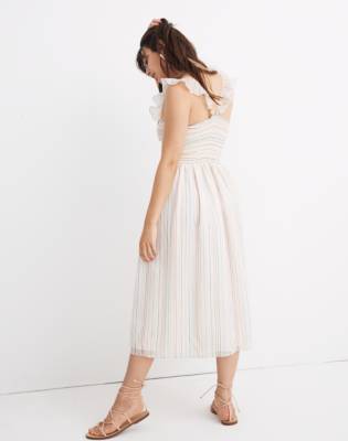 madewell ruffle strap dress