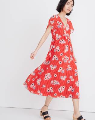 leith flutter sleeve midi dress