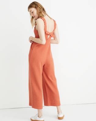 madewell ruffle strap jumpsuit