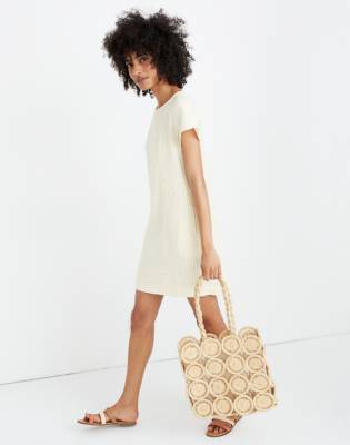 madewell stripe play button back dress