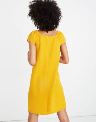 yellow cap sleeve dress