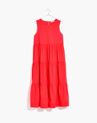 tiered red dress