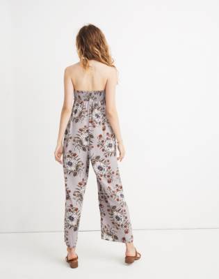 strapless tie front jumpsuit