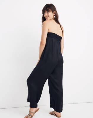 strapless tie front jumpsuit