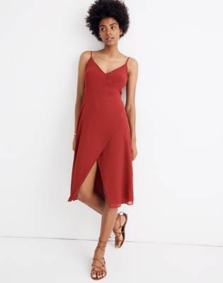 side button wrap dress