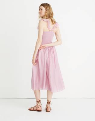 madewell ruffle strap dress