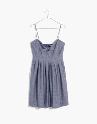 chambray tie front dress