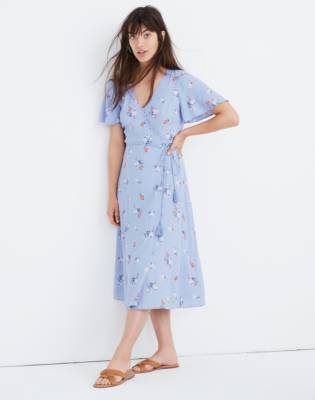 madewell floral wrap dress