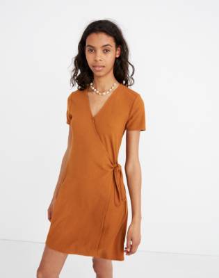 madewell texture and thread wrap dress