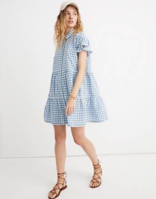 ruffle sleeve shirt dress