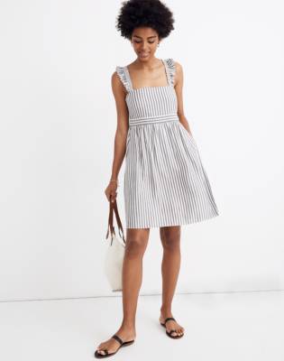 madewell ruffle strap dress