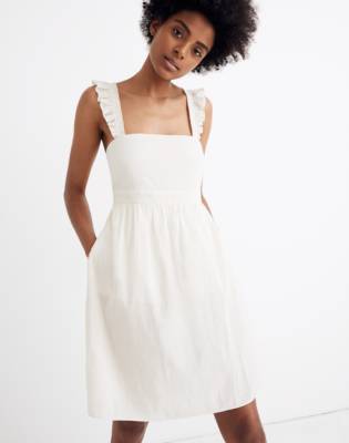 madewell ruffle strap dress