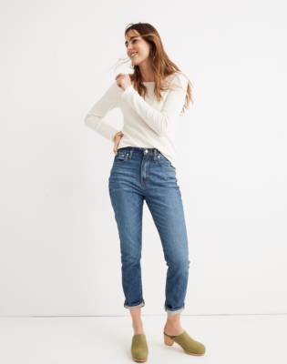 madewell high rise slim boyjean in lita wash