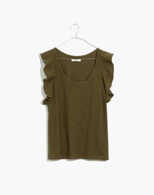 madewell ruffle hem wrap top